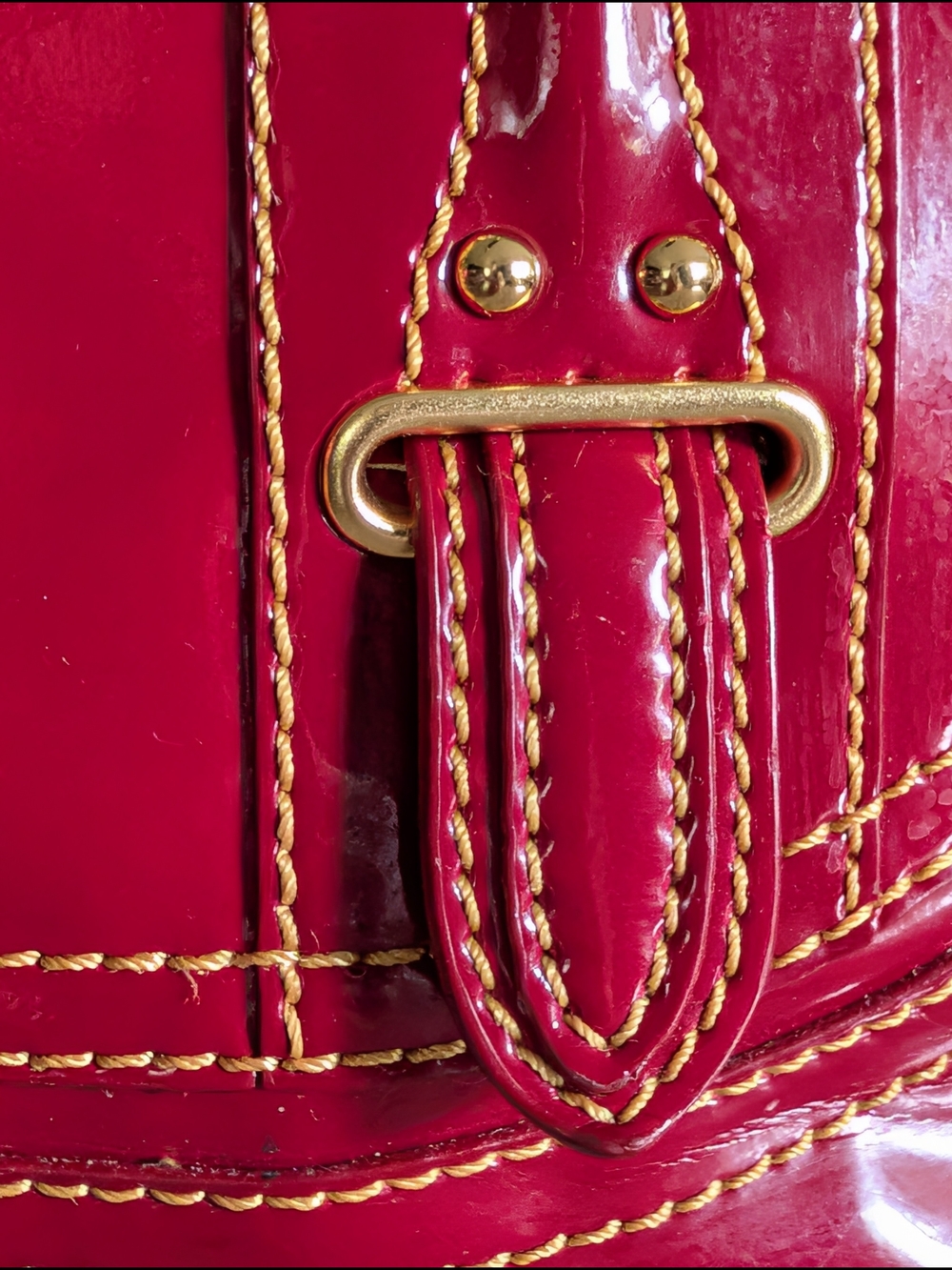 Maxx New York Red Patent Leather Bowling Satchel Bag EUC Y2K - Picture 4 of 16